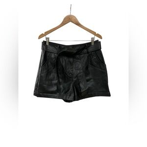 Express Shortie Extreme High Rise Pleather Faux Leather Belt Shorts 12